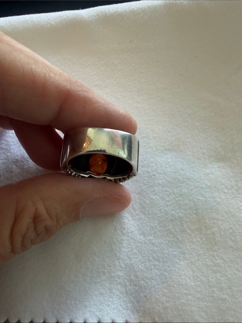 Silpada Sterling Silver Amber Statement Ring - Picture 4 of 5
